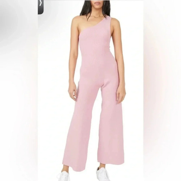 FREE PEOPLE FREE-EST WAVERLY ONE SHOULDER RIB JUMPSUIT SIZE LARGE - Picture 1 of 7
